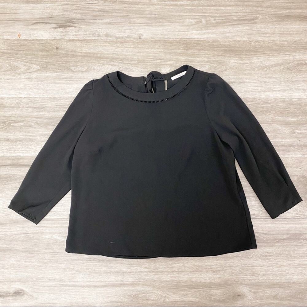 Camaieu Essential Eyelet Trim Top Black Size S - Picture 4 of 8